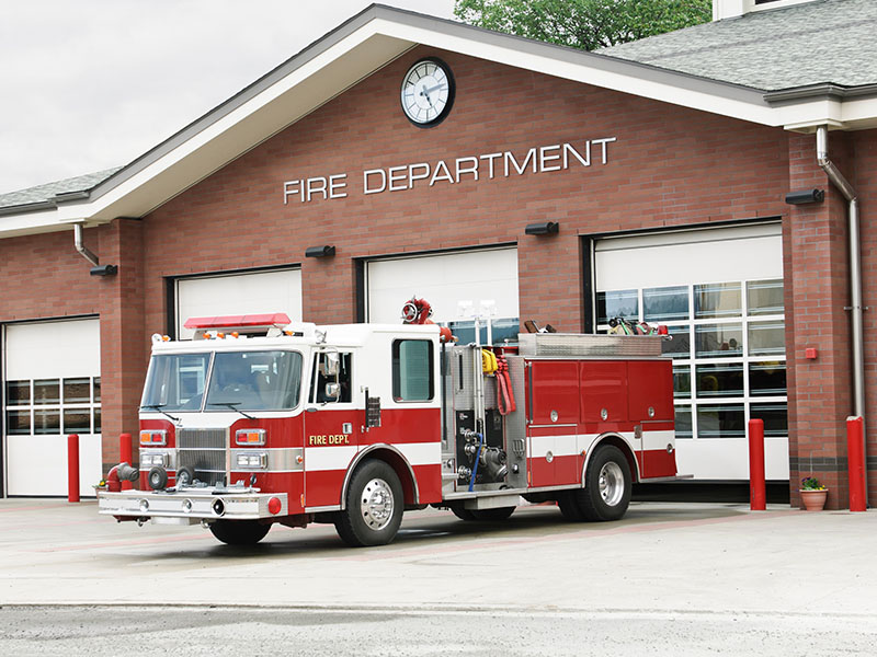 Firestation with fire engine